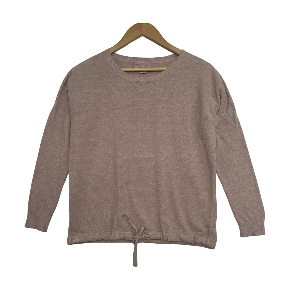 Barefoot Dreams Top Womens Small Brown CozyChic Ultra Lite Slouchy Lounge Soft